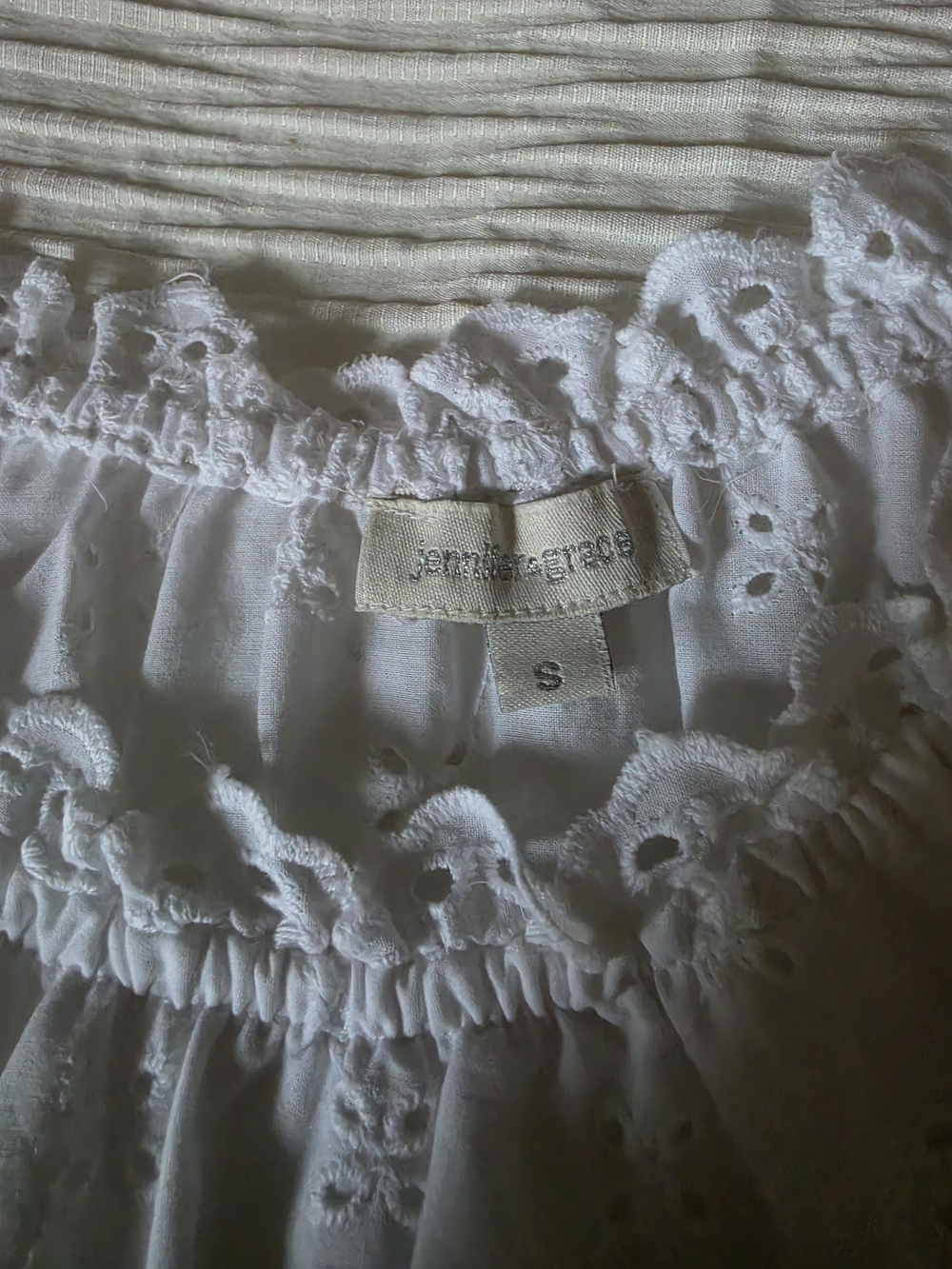 White Eyelet Peasant Blouse - Women (100% cotton) - Picture 2 of 4